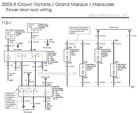 1996 Mercury Grand Marquis - 2003-2008 CV/GMQ/MM Power lock wiring W/O KEYLESS
