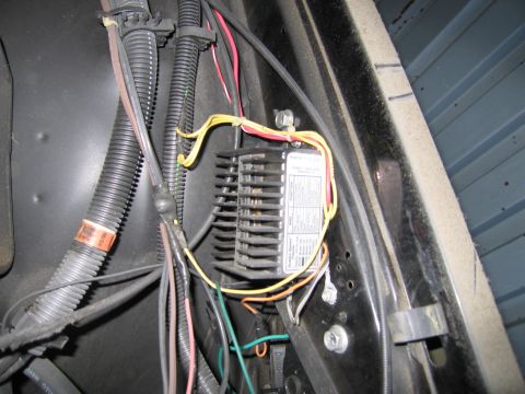 1991 Ford LTD Crown Victoria - Photo of physical wiring and an electrical module installed in a vehicle, not a wiring diagram.