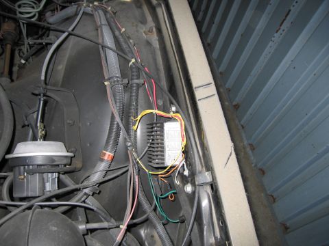 1991 Ford LTD Crown Victoria - Photo of physical engine-bay wiring, not a wiring diagram.