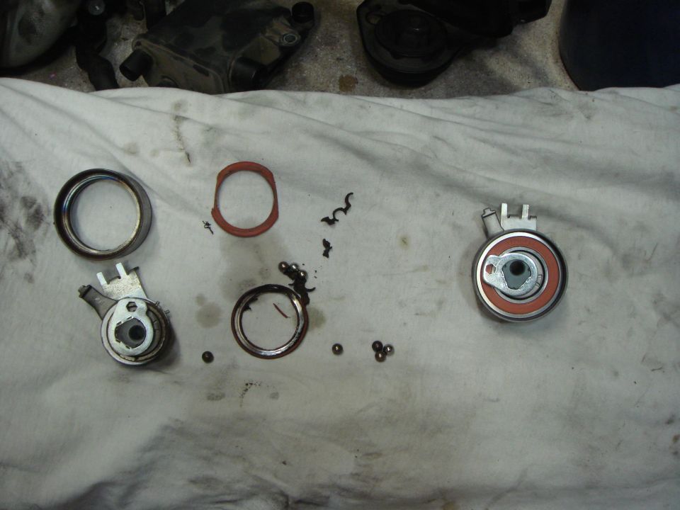 Bad tensioner on the left, good one on the right