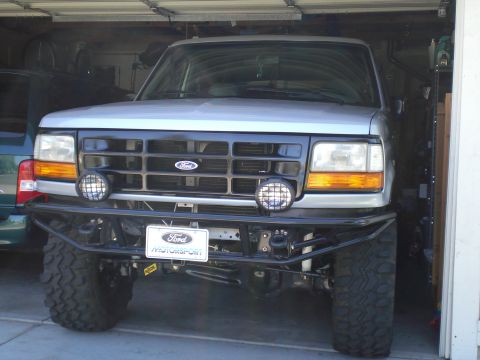 1996 Ford Bronco - Bent up a tube bumper a couple days before the first Rubicon trip. Added a pair of driving lights, changed the fluids after breaking in the…