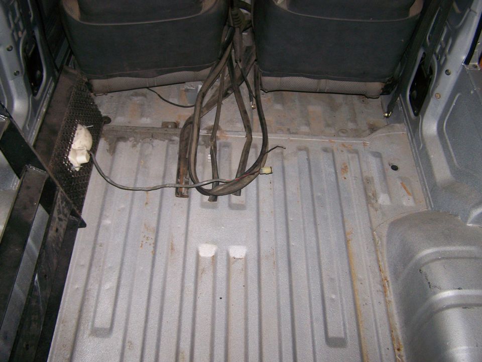 1988 Suzuki Samurai interior cargo area with seats and wiring