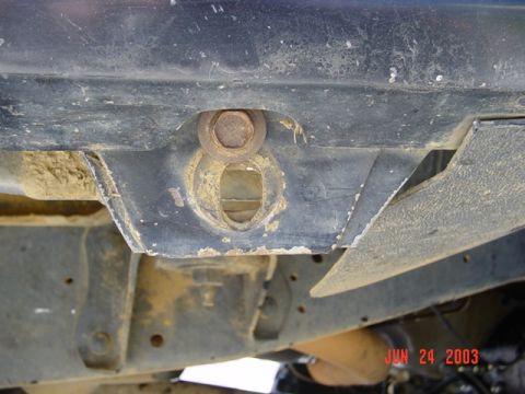 1989 Ford Bronco - Bolted in the new hole