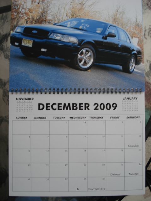 2000 Ford Crown Victoria - This 2000 Ford Crown Victoria is featured on a December 2009 calendar page.