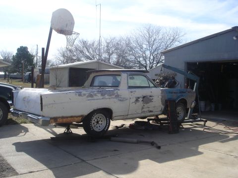 1966 Ford Ranchero - On jack stands, prepping for engine removal