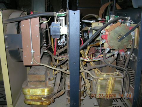1997 Ford F-250 - Close-up view of the internal electrical components, including transformers and wiring, with a date stamp of 01.23.2009.