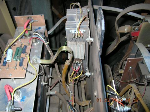 1997 Ford F-250 - Internal view of electronic components and wiring, possibly from a piece of equipment.
