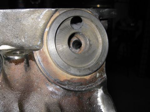 1984 Ford Crown Victoria LTD - oil pump to filter passages drilled to 9/16" to match pump outlet and all main galleries drilled to 1/2" still needs some clean up