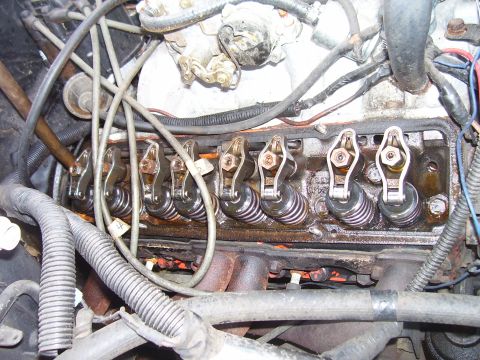 1978 Pontiac Trans Am - The internal components of an engine, specifically the valve train, are visible in this close-up shot.