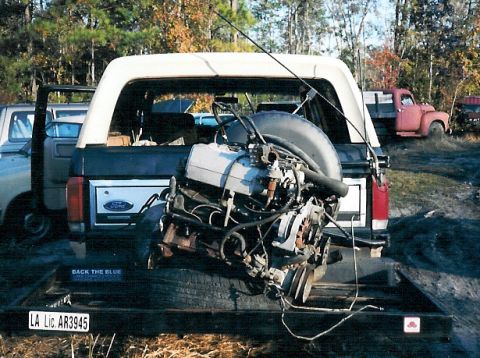 1975 Ford Bronco - After the (passed) compression test, we carefully removed everything that wasn't ruined and hauled it home. We also bought a few replacemen…