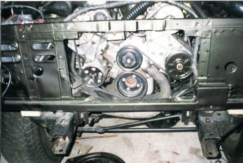 1975 Ford Bronco - I haven't figured out the fan at this point, and the A/C is just gonna have to wait, but it does run well. Exhaust is waiting, too...