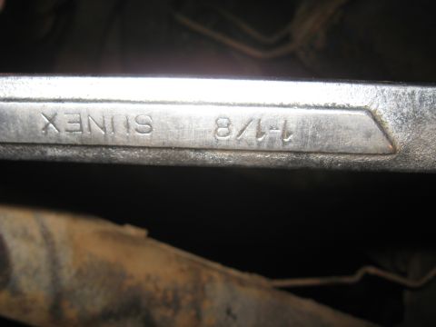 1978 Ford Bronco - A close-up shows the size markings on a Sunex wrench, indicating it is 1-1/8 inches.