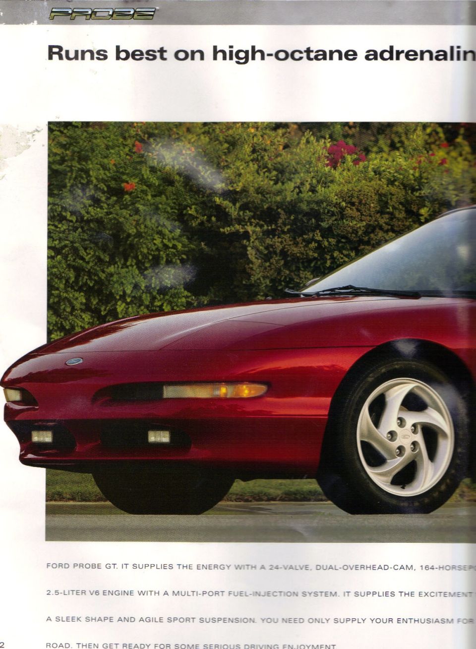 Red Ford Probe GT front quarter view