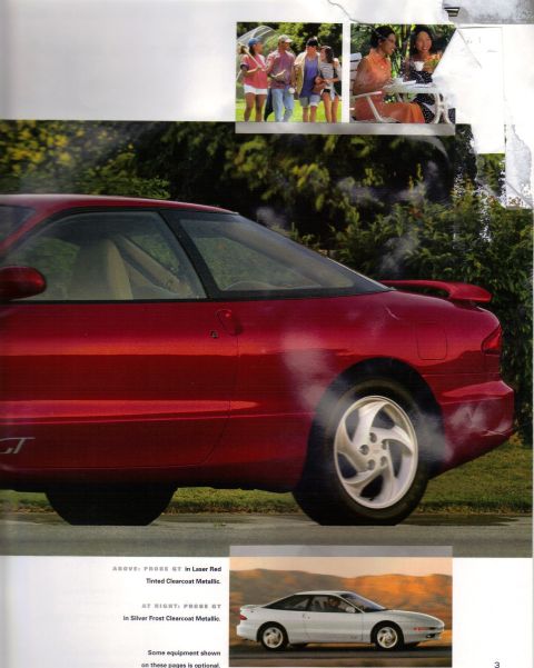 1993 Mazda MX-6 - Red 1993 Mazda MX-6 GT side view with smoke from rear wheel. Text describes color options.