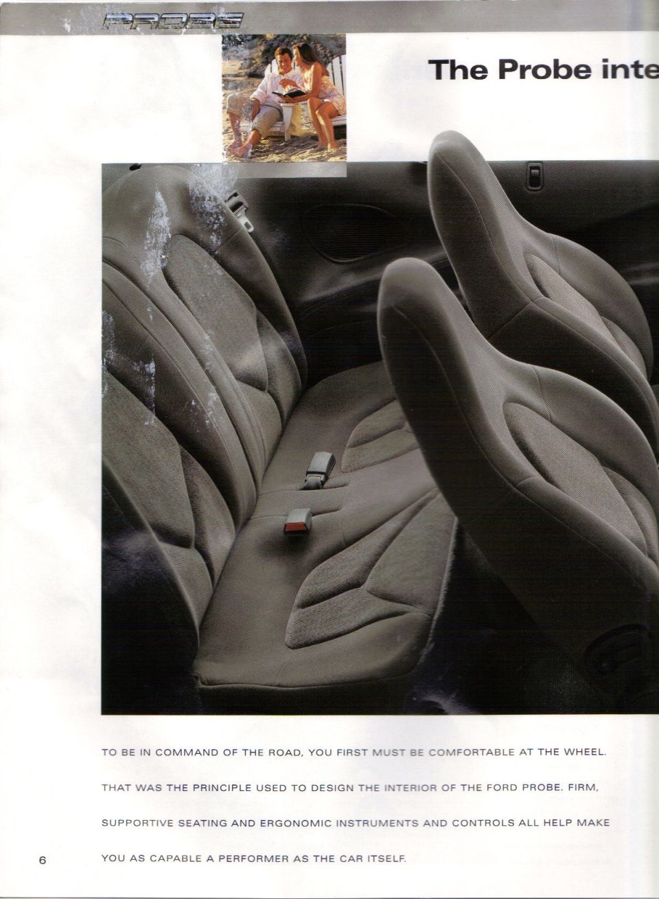 Interior view of car seats with patterned upholstery