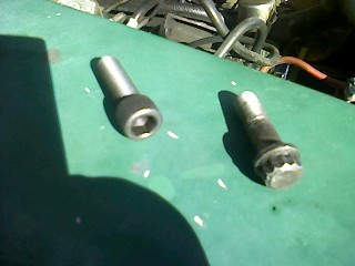 1965 Ford Ranchero - With the new hardware on the new rag the old and new fasteners had no clearence so i went toACE hardware and purchased some allen head bolt…