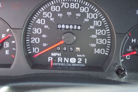 2001 Ford Crown Victoria - The image shows a close-up of a car's dashboard, specifically the speedometer and odometer. The odometer reads 089638, and the speedometer…