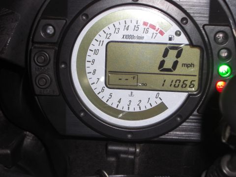 1988 Ford Bronco - The digital display shows the speed at 0 mph and the odometer has 11066 miles. The tachometer is marked in increments of 1000 rpm.