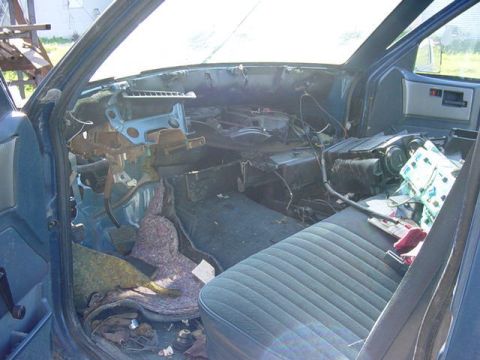 1992 Ford Bronco - dash pulled apart for wiring.