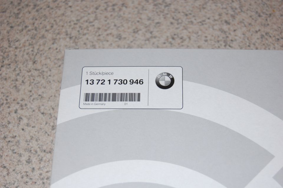BMW part number label with 13 72 1 730 946 and BMW logo