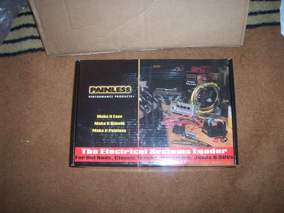 Painless Performance Products electrical wiring kit box on carpet