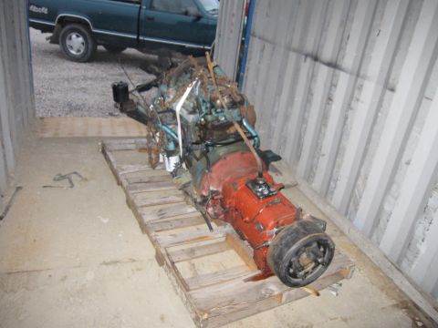 1992 Ford Bronco - Photograph of an engine assembly on a pallet, not a technical document.