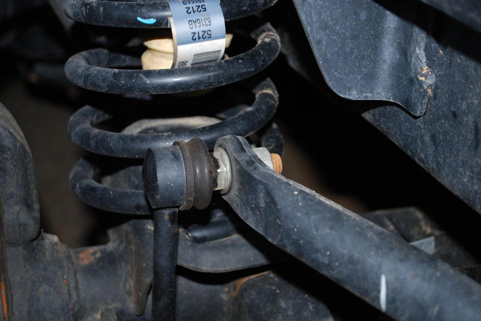 2008 Jeep Wrangler rear suspension coil spring and sway bar end link