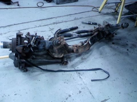 1986 Ford Bronco - front axle out of the truck. I replaced the radius arm bushings amd pivot bushings with urethane ones before reinstalling it.