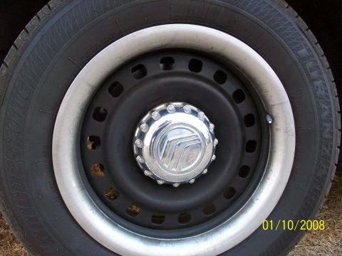 2000 Mercury Grand Marquis - Close-up of a wheel a Mercury logo and a date stamp from 2008.
