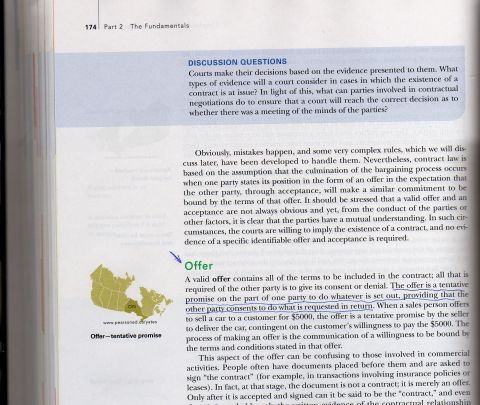 1989 Ford Bronco - This document discusses contract law, focusing on the concept of an offer and tentative promises.