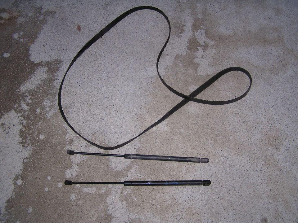 New parts for the Bird, Boneyard Fresh!
 Hood Shocks and New Serpentine Belt