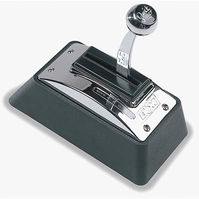 1972 Plymouth Valiant - This B&M automatic shifter features a chrome finish and a "Quick Silver" shift knob, designed for performance applications.