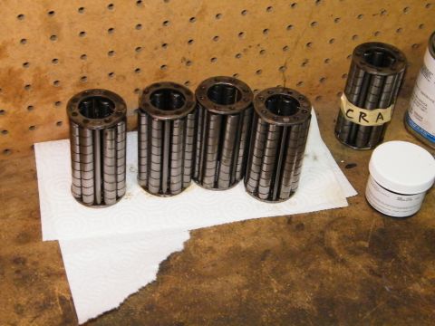 1912 Ford Model T - Many used Hyatt bearings were inspected an measured for wear. Four were found to be .498" or better out of eight. Two were rejected for loo…