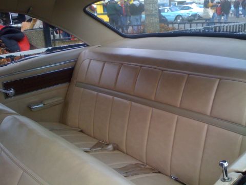 1983 Ford Bronco - Interior view of a classic car's rear seat and door panel.