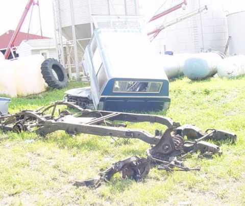 1992 Ford Bronco - frame upside down minus most junk