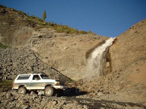1993 Ford Bronco - Crossing Ingram Creek. Just before the real tight switchbacks.