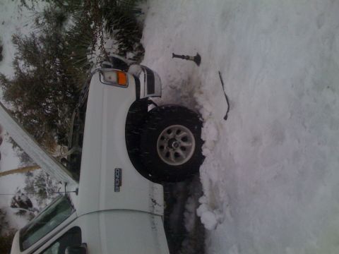 1979 Ford Bronco - A white Ford Bronco is parked in the snow with its hood open. The vehicle has a "BRONCO" emblem on the fender.