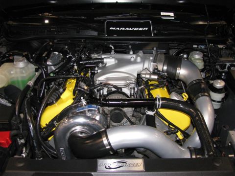 2003 Mercury Marauder - Custom engine bay a ProCharger supercharger and Marauder branding.