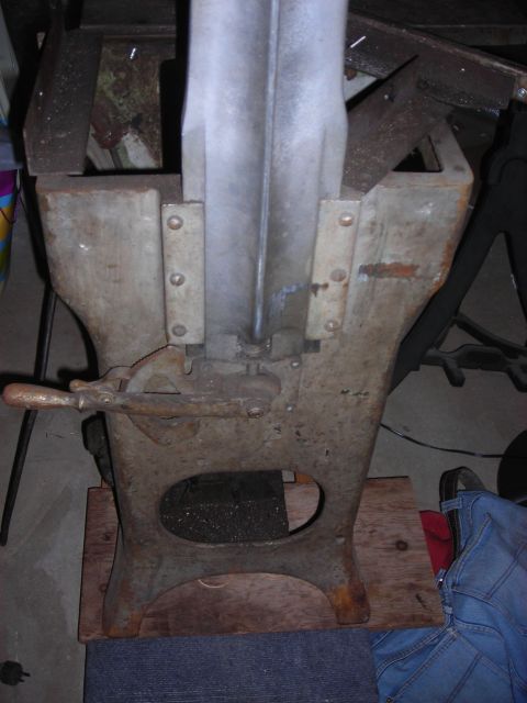 1995 Ford Bronco - This is a close-up view of a vintage metal vise, showing its mechanical components and weathered surface.