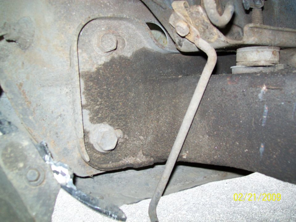 BROKEN FENDER BRACE FROM BLOWOUT