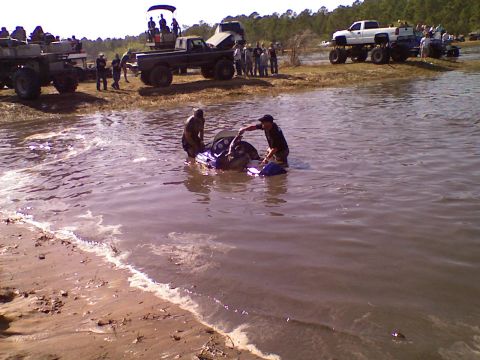 1996 Ford F-150 - snowmobile under water