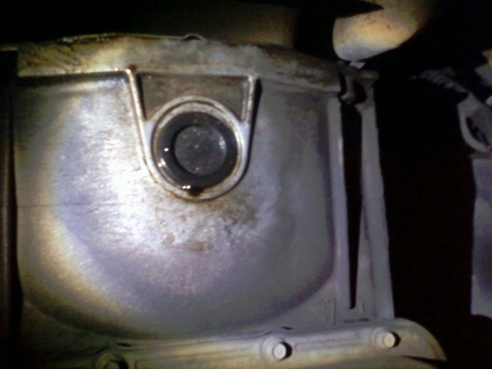 Close-up of a metal differential or axle housing cover