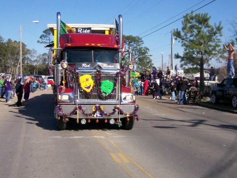 1993 Ford Bronco - A decorated semi-truck participates in a Mardi Gras parade.