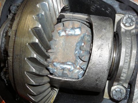 1991 Ford Bronco - Close-up view of welded differential gears, indicating a modification or repair.