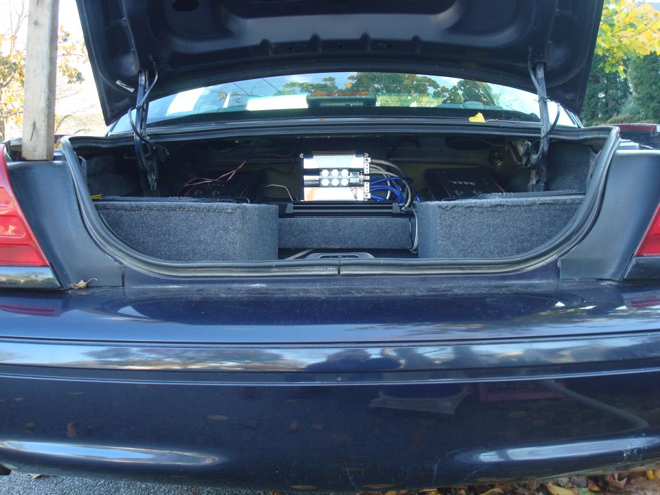 This is a shot of the trunk filled with bass and amps.