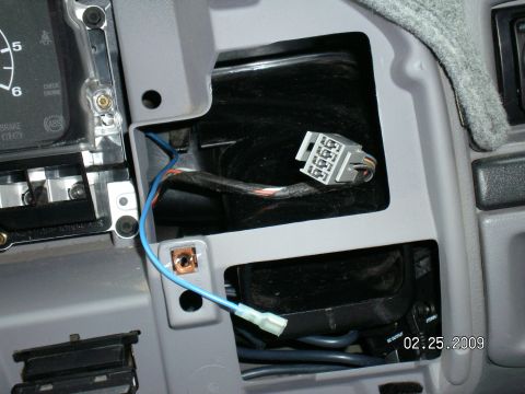 1996 Ford Bronco - Here's where it came out from behind the cluster, right behind the 4X4 switch on the dash.