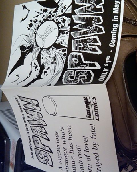 1991 Ford Bronco - Pages from a "Spawn" comic book are visible, with text and illustrations.