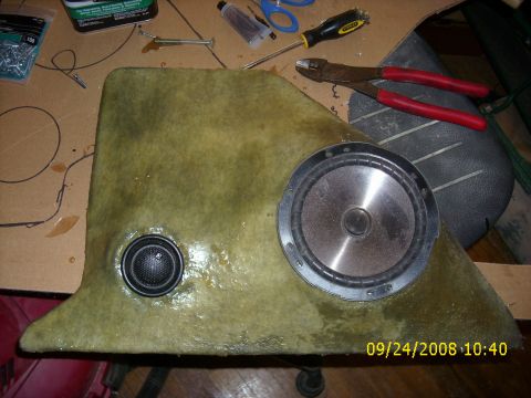 1978 Ford Bronco - after fiberglass before covering just put speakers in to check for fit