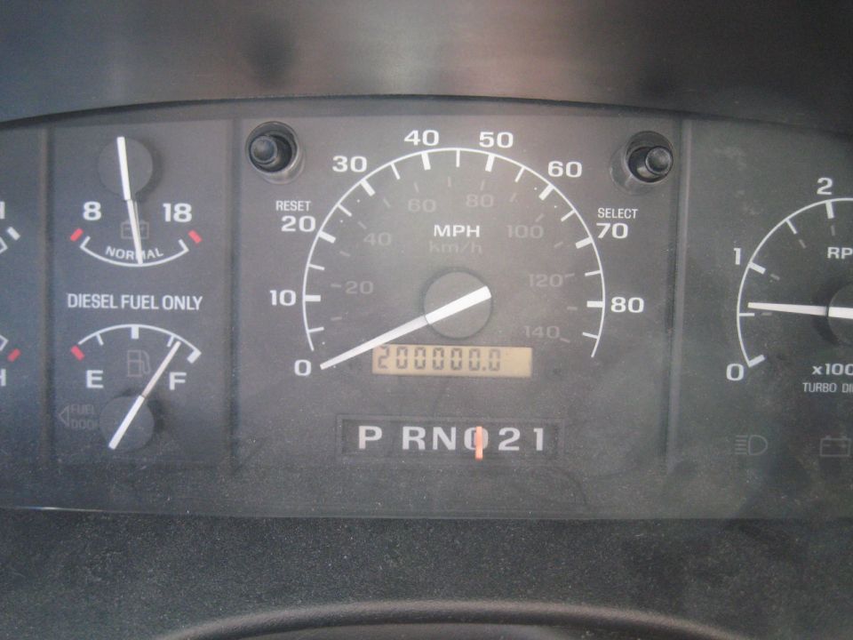 Full diesel truck instrument cluster with speedometer, fuel and tachometer gauges