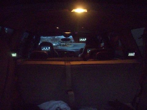 2000 Ford Excursion - At Dusk with TV's on